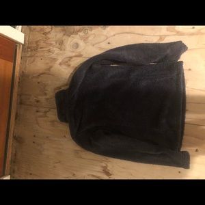 Dark gray sweatshirt.